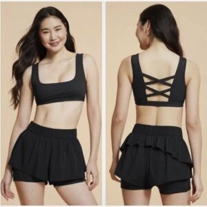 Blogilates Women’s Criss Cross Sports Bra Black Size XS NWT